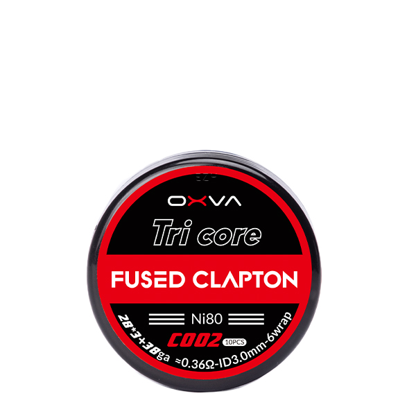 10x OXVA Prebuilt NI80 Tri-Core Fused Clapton Coil 0.36 Ohm