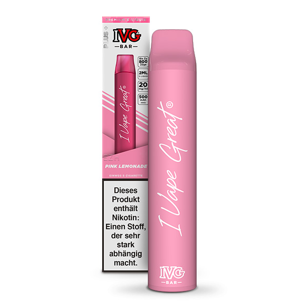IVG BAR Einweg E-Zigarette - Pink Lemonade (VE = 10Stk)