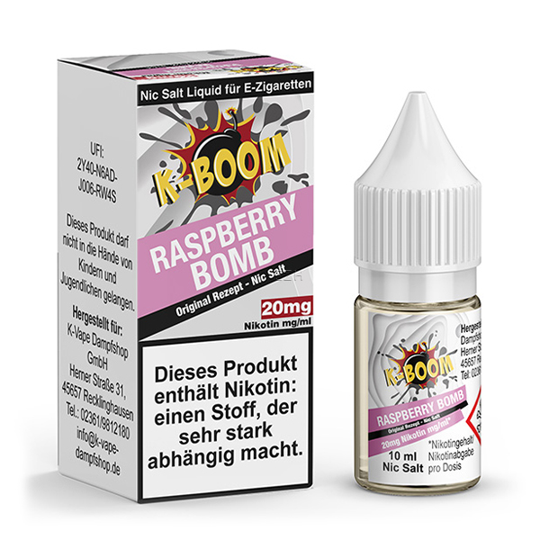 K-BOOM Raspberry Bomb Original Rezept Nikotinsalz Liquid 10 ml